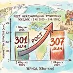 Мировой туризм в I квартале 2026: 307 млн поездок и торможение роста