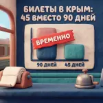 Билеты в Крым: глубина продаж сокращена с 90 до 45 суток