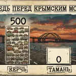 Пробка на Крымском мосту: 500 машин и два часа ожидания