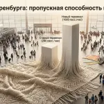 Новый терминал в Оренбурге: платок, Гагарин и тысяча пассажиров в час