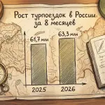 Турпоездки по России достигли 63,3 млн за 8 месяцев 2026 года